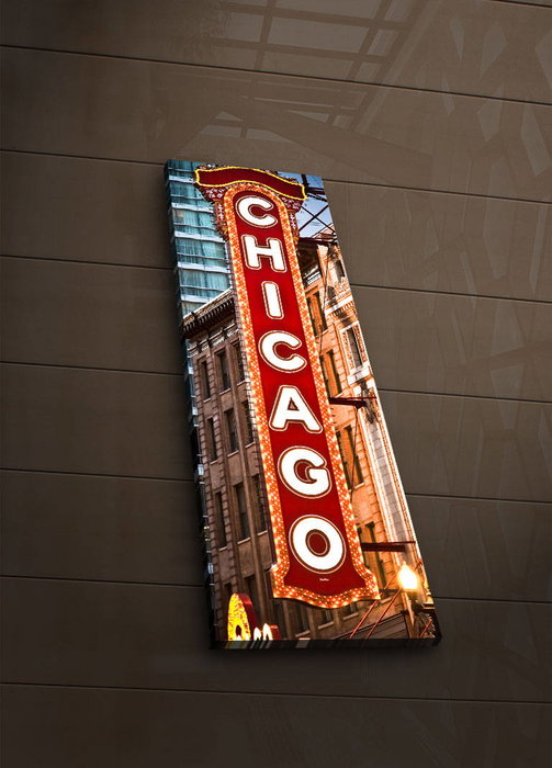 Wallity Cuadro Decorativo en Lienzo Iluminado con LED Multicolor 30 x 90 cm